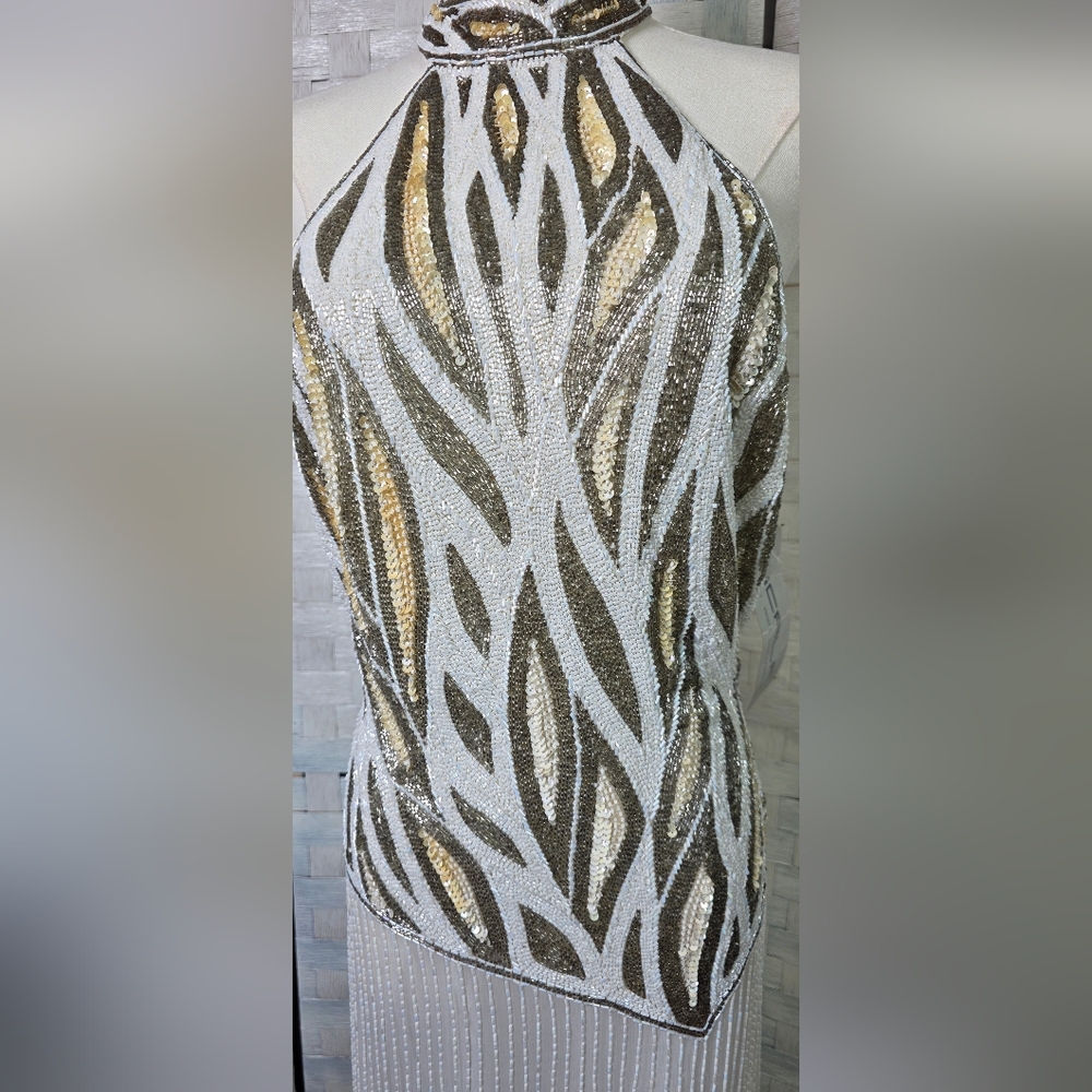 80'S VNTG SCALA FULLY BEADED GOWN - Picture 10 of 16